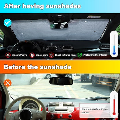 Windshield Sun Shade Compatible with Mercedes-Benz GL-Class 2007-2012 Foldable Front Windshield Sunshade Protector, Block UV Rays Keep Your Car Cooler