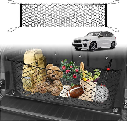 Karltys Cargo Net for BMW X5 2021-2026 Trunk Net | Envelope Style Elastic Mesh Net | Heavy Duty Metal Hooks | BMW X5 Accessories