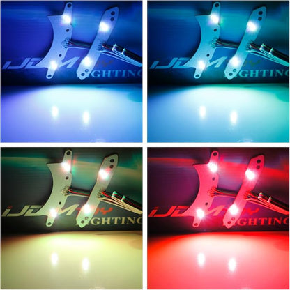 iJDMTOY RGBW Multicolor LED Circuit Board Ambient Lighting Kit Compatible with Dodge 2015-2023 Challenger, Control_By_Smartphone