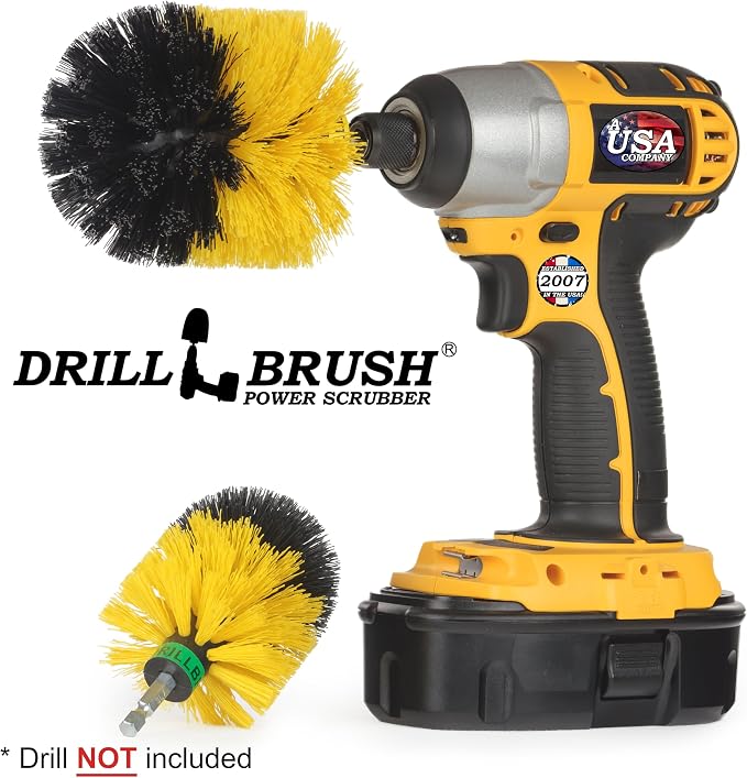 Bathroom Cleaning Supplies - Bathroom Accessories for Cleaning - Shower Cleaner Brush - Glass Shower Door Brush - Bathtub Cleaning Tools - Tile Grout Cleaner - Power Cleaning Brush - Sink Scrubber