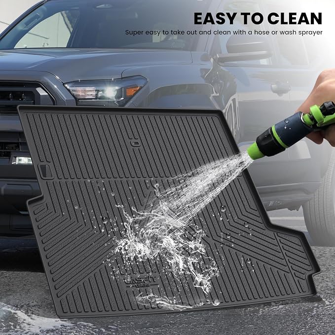 LASFIT Cargo Mat & Backrest Mats for Toyota 2025-2026 4Runner (Only Fit Hybrid, Not Fit Gas), All Weather TPE Custom Fit Easy Clean Trunk Mat for 4 Runner 2025 2026 6th gen Hybrid Trunk Mat, Black