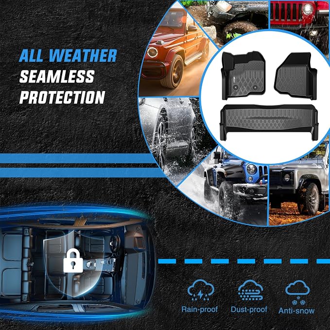 Nilight TPE Floor Mats for Ford F250 F350 F450 SuperCrew Crew Cab 2012 2013 2014 2015 2016 All Weather Custom Fit Heavy Duty Floor Liners