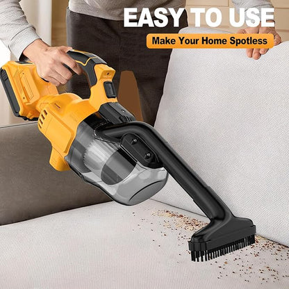 Cordless Vacuum Compatible with Dewalt 20V Battery, Portable Handheld Vacuum Cleaner with 2 HEPA Filter, 4 Multi Nozzle, Power Shop Vacuum for Home, Car, Floor, Carpet (Battery Not Included)