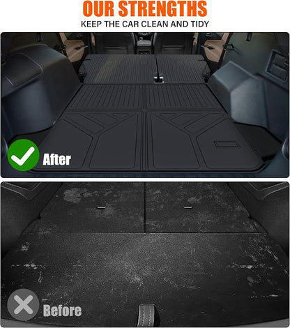 Floor Mats &Trunk Mat for 2018-2024 Chevrolet Equinox/GMC Terrain with Backrest Mat All Weather TPE Rubber Cargo Liner Back Seat Protector for 2024 Chevy Equinox Accessories
