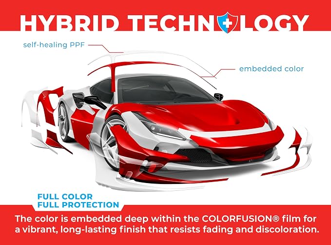 ColorFusion PPF by VViViD, Gloss Dragon Fire Red Dry Apply PPF Vinyl Car Wrap Roll 60ft x 5ft