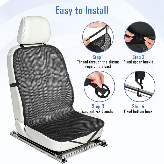 3D Air Mesh Cooling Car Seat Cushion,Integrated-Type,Black | Ventilated pad for car SUV truck van pickup, 3D Air Mesh Cooling design, Cool and comfortable during long drives
