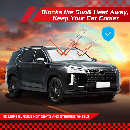 ARISMOTOR Windshield Sun Shade for Hyun-dai Palisade 2020-2025 2026, Custom Fit Foldable Front Window Sunshade Sun Visor Protector, Block UV Rays Keep Your Car Cooler