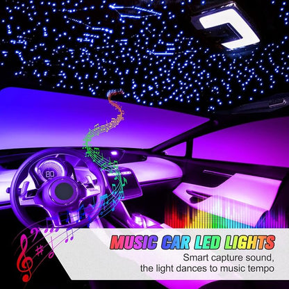 16W Starlight Headliner Kit, Star Lights for Car Roof&Home Decoration, Fiber Cable 150pcs*0.03in*6.5ft RGBW Star Light Headliner with Bluetooth APP/Remote Control/Music Mode