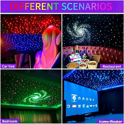 Twinkle Starlight Headliner Light:1100pcs 13.1ft Star Lights for Suvs | 32W,Dual Color Motor, RGBW Changing Color, APP/Remote Control,Voice/Sound Activated,for home theater SUVs Truck