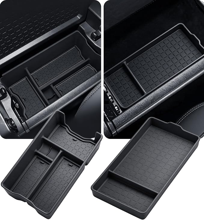 Center Console Organizer Storage Box & Armrest Bottom Mat for Toyota RAV4 2026, Interior Accessories Armrest Insert Tray Storage Box for 2026 RAV 4, Black