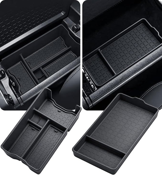 Center Console Organizer Storage Box & Armrest Bottom Mat for Toyota RAV4 2026, Interior Accessories Armrest Insert Tray Storage Box for 2026 RAV 4, Black