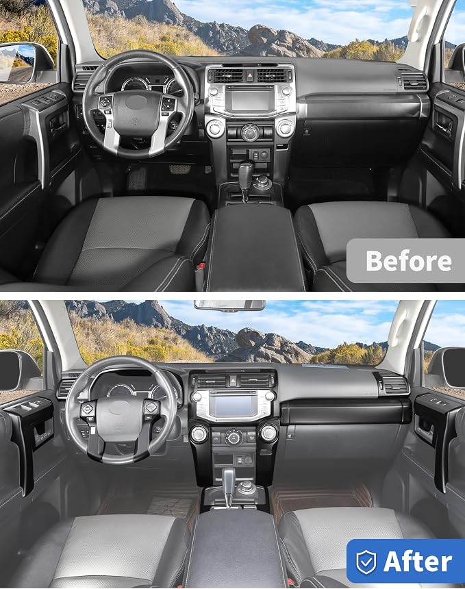 for 4Runner 2010-2019 Matte Black Whole Set Interior Panel Cover Trim Kit, Center Console Gear Shift Dashboard Panel Cover Trim for Toyota 4runner Interior Accessories