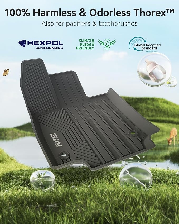 3W Floor Mats & Cargo Liner Fit Toyota RAV4 2019-2025 (Not for Hybrid or Prime) TPE All Weather Custom Fit Floor Liner for Toyota RAV 4 LE/XLE/Limited/TRD/Adventure Car Mats and Trunk Mat
