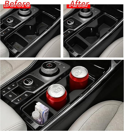 smabee Center Console Cup Holder Compatible with Kia Sorento 2021-2025 2026 Accessories TPE Drinks Holder Box Organizer Car Interior Black