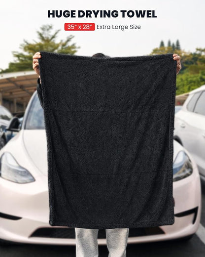 LASFIT Drying Towel, [2025 Upgraded] Large Super Absorbent Car Drying Towel for Car Detailing Streak Free, XL 1300 GSM Premium Ultra Soft Microfiber, Twisted-Loop Microfiber Towels for Cars