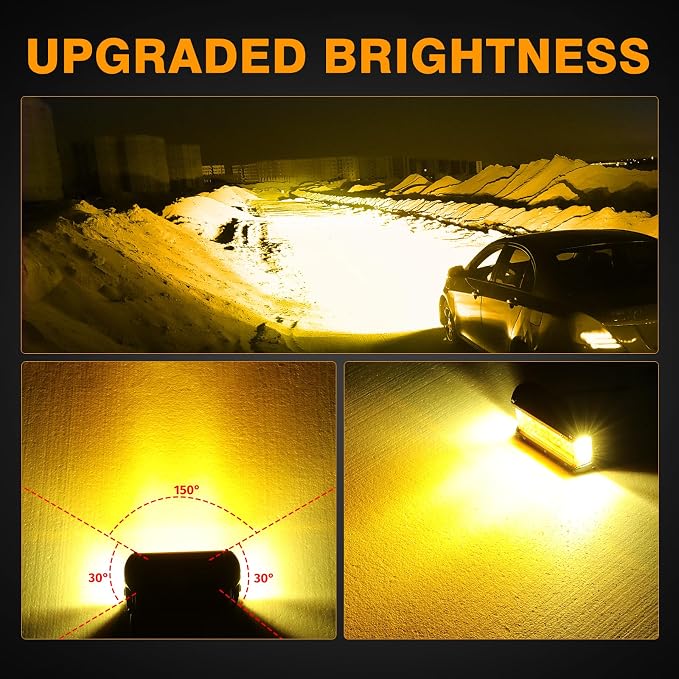 Side Shooter LED Light Bars, Muto-Beam 2PCS 5Inch Quad Row Amber Light Pods LED Fog Light Off Road Driving Lighting Spot Flood Combo Lights Work Light for Truck UTV ATV UTV Pickup SUV Boat Tractor