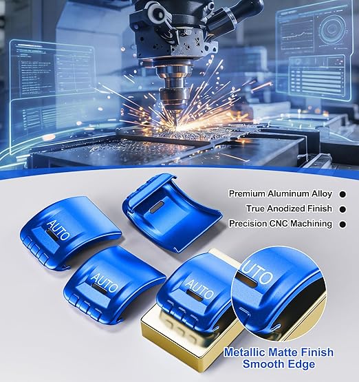 Upgrade Metal Window Switch Button Cover Fit for Jeep Wrangler JK JKU 2018 2017 2016 2015 2014 2013 2012 2011 Accessories,Interior Trim Kit 4PCS (Blue)