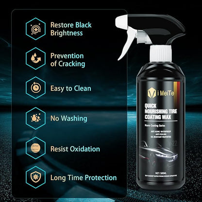 Gloss Tire Spray Rapid Ceramic Tire Coat –Deep Tire Black Finish – Lasts Up to 10x Longer – No Sling, Non-Greasy Ceramic Tire Coating for Car, Truck & SUV car Detailing Supplies 19 Oz