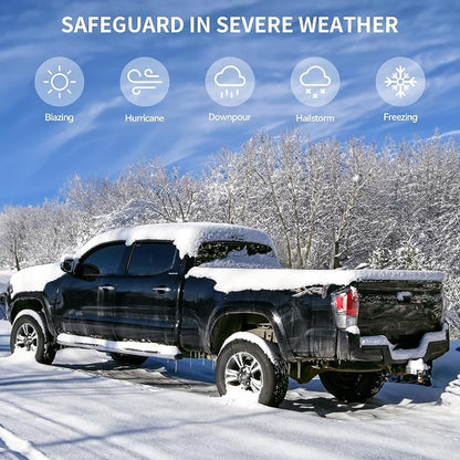 OEDRO FRP Hard Tri-fold Tonneau Cover Fold Truck Bed Covers Compatible with 2016-2023 Toyota Tacoma (Excl. Trail Edition), 5ft Bed with Tacoma Bed Rail