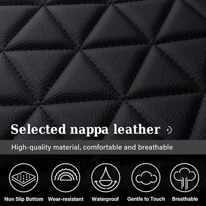 Coverado Ram Seat Covers Full Set, Waterproof Ram 1500 Seat Cover Compatible with 2002-2026 Dodge RAM 1500 2500 3500 Crew Quad Cab with Curved Bench, Black