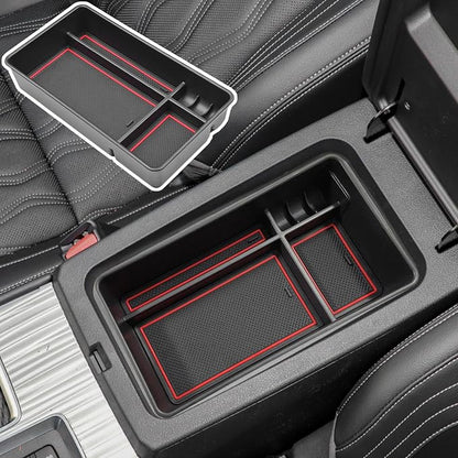 Center Console Organizer Compatible with Nissan Altima 2019 2021 2022 2023 2024 2025 2026 Accessories, Armrest Insert Tray with Coin Holder Keep Organized with Rubber Pad Red