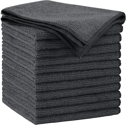 AIDEA Microfiber Cleaning Cloth Grey 12PK, Microfiber Towels for Cars, Premium Car Cloths, Dusting Cloth Lint Free Cleaning Rags for SUVs, House, Kitchen, Window, Workshops,11.5×11.5"