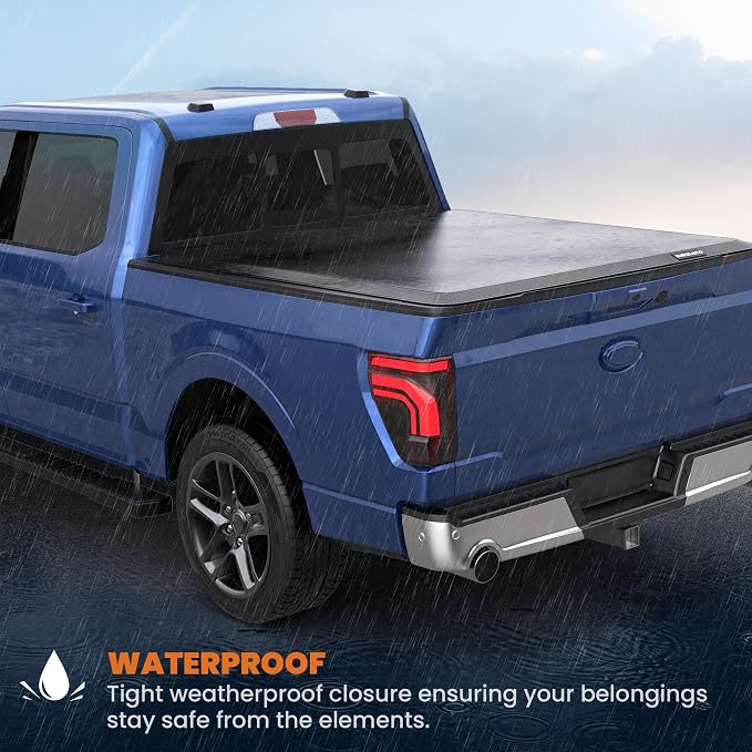 KUIPERAUTO 8FT Soft Roll-Up Truck Bed Tonneau Cover Compatible for Ford F-250 F-350 F250 F350 1999-2026 Super Duty 96Inch