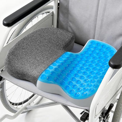 Medisana Gel Wheelchair Cushions for Pain Relief，GC 150G Seat Cushion for Tailbone, Sciatica, Back & Hip Support, Ergonomic Office Chair Cushion for Office, Car Seat & Wheelchair (Grey-19×16"×2.8")