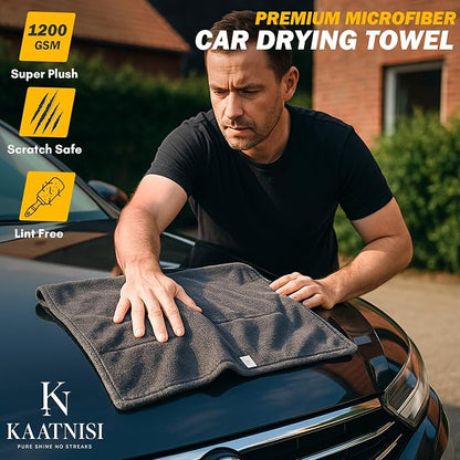 Premium Microfiber Car Drying Towel - 20in x 30in - 1200GSM - Dual Sided, Super Absorbent