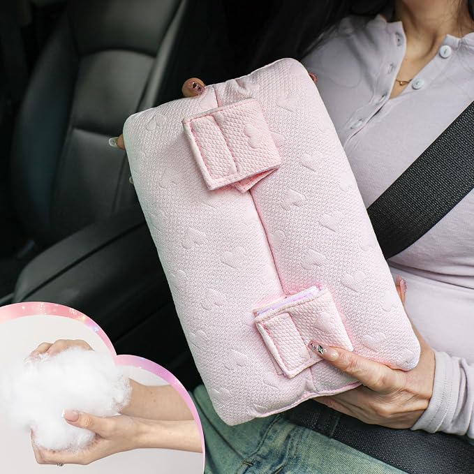 Seat Belt Pillow Post Surgery, Chemo Port Pillow for Seatbelt Chest Protector Chemo Patients Pacemaker Heart Surgery Recovery Support Cushion Gifts Women with Insert Ice Pockets
