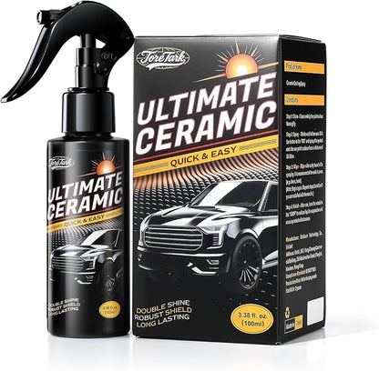 Real Ceramic Coating for Cars Polish (3.38 Fl Oz), Unmatched Shine Car Wax Coating Spray, No Pungent Smell, Quick Detailer Spray Wax, Lasts 50+ Washes Car Paint Sealant