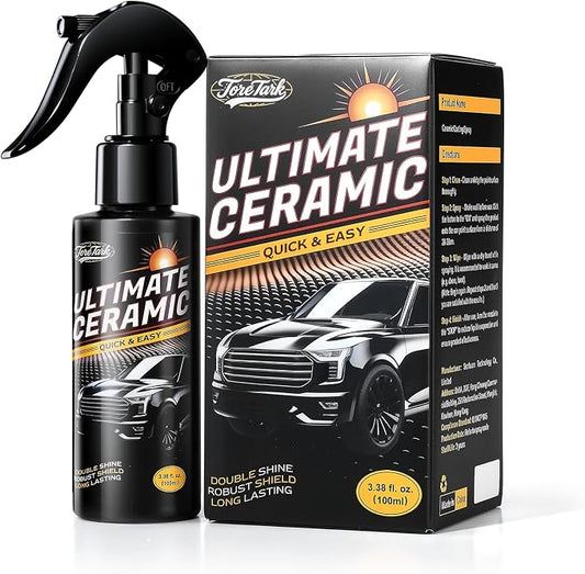 Real Ceramic Coating for Cars Polish (3.38 Fl Oz), Unmatched Shine Car Wax Coating Spray, No Pungent Smell, Quick Detailer Spray Wax, Lasts 50+ Washes Car Paint Sealant