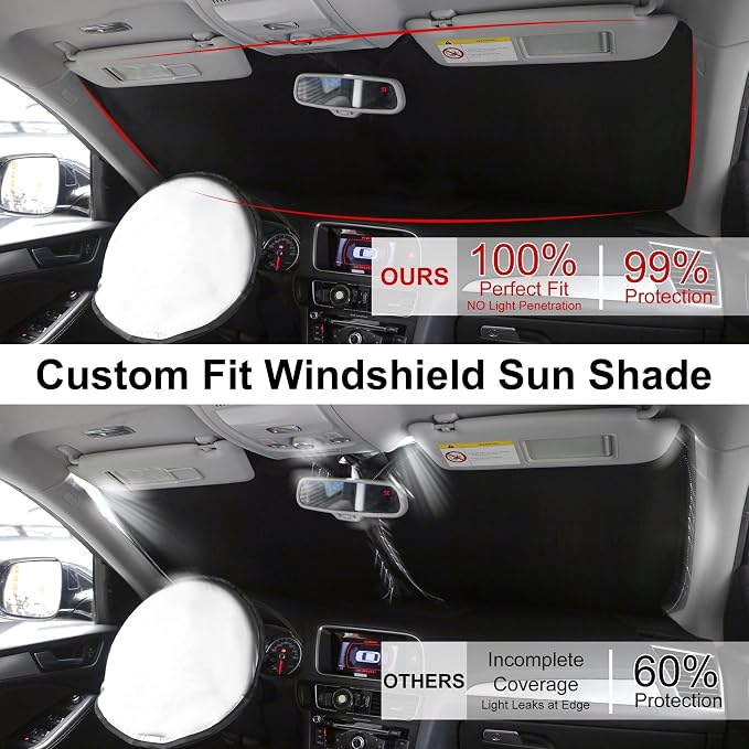 TINGLU Sun Shade for BMW X3 2025 2026 Accessories Windshield Sun Shade Window Shade UV Rays Protection Sun Visor Cover with Steering Wheel Sunshade Storage Bag