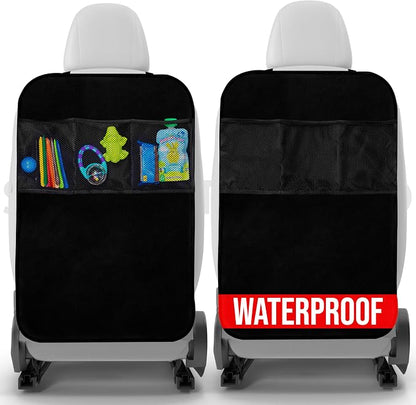 Todays Kids 2 Pack Kick Mats Back Seat Protector - Backseat Car Organizer for Kids, Car Storage Organizer, Back Seat Cars Organizers, Cars Organizers Backs Seats, Travel Accessories, 3 Pockets
