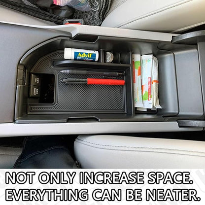 HGWEI Center Console Organizer Compatible with Toyota Camry XLE XSE 2018-2023 2024 and Camry LE SE 2020 2021 2022 2023 2024, Armrest Insert Tray Accessories Storage Box, Fit 2 USB Ports, Black Trim