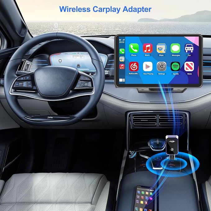 Wireless CarPlay Adapter for iPhone, Convert Wired to Wireless CarPlay, Mini CarPlay Wireless Adapter for iPhone 6+ and Cars from 2016, Plug and Play, Supports Voice Commands Via Siri