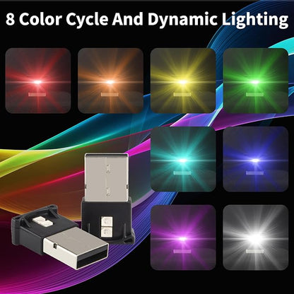 Mini USB LED Car Light, DC 5V Intelligent Interior Car Lights, Car Accessories Atmosphere Lamp for Car, Plug-in Interface, Suitable for Car, Laptop Keyboard, Home Office, Adjustable Brightness