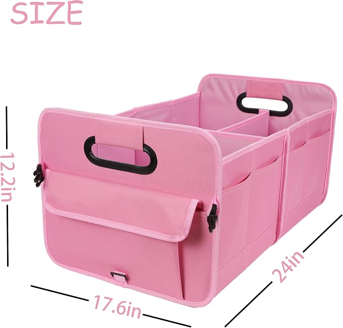 AOKJOY Car Trunk Organizer - Collapsible Multi Compartment Storage with Adjustable Straps for SUV