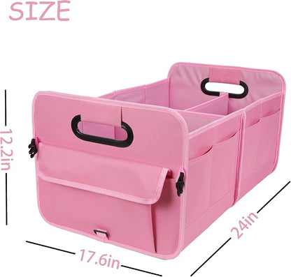 AOKJOY Car Trunk Organizer - Collapsible Multi Compartment Storage with Adjustable Straps for SUV