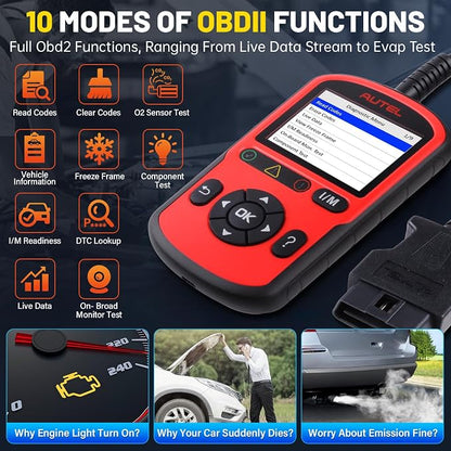 Autel AutoLink AL549 OBD2 Scanner Code Reader | Check Engine Code Reader ABS Diagnostic Tool,Universal Car Battery Test, Live Data,Scan tool For Car Repairers, Enthusiasts