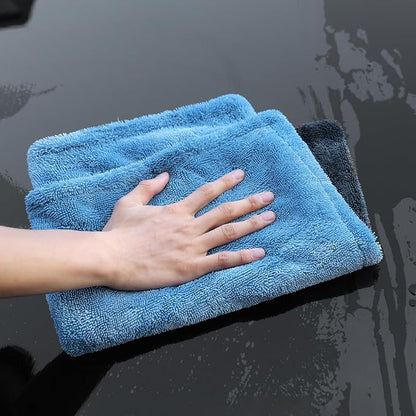 LIVOS Extra Large Car Drying Towel, 25" x 36" 1000GSM Microfiber Towels for Cars, Ultra-Absorbent Scratch-Free, No Streak, Professional Quick Dry Car Detailing Towel, Blue&Grey
