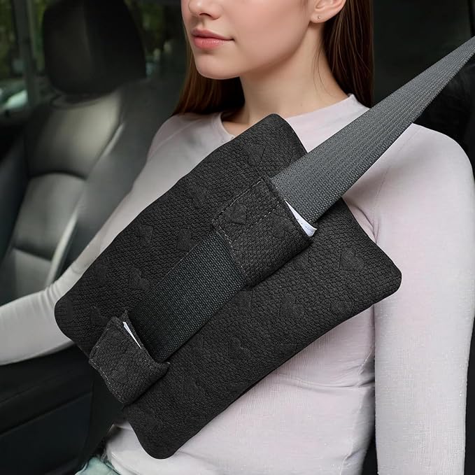 Seat Belt Pillow Post Surgery, Chemo Port Pillow for Seatbelt Chest Protector Chemo Patients Pacemaker Heart Surgery Recovery Support Cushion Gifts Women with Insert Ice Pockets