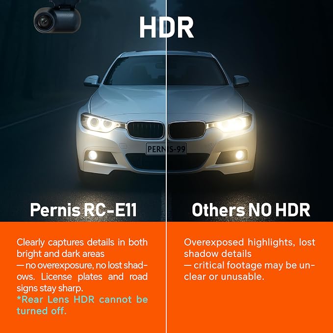 PERNIS 4K Dash Cam Front and Rear, STARVIS 2 IMX675 Sensor, HDR Super Night Vision, 24H Parking Mode,5.8GHz WiFi-20MB/s Fast Download with APP, Dash Camera for Cars with ADAS, 3.16" LCD(DS315 Plus)