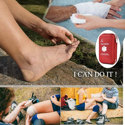 163 Pieces First Aid Kit Waterproof IFAK Molle System Portable Essential Injuries Medical Emergency equipment Survival kits for Car Kitchen Camping Travel Office Sports Home