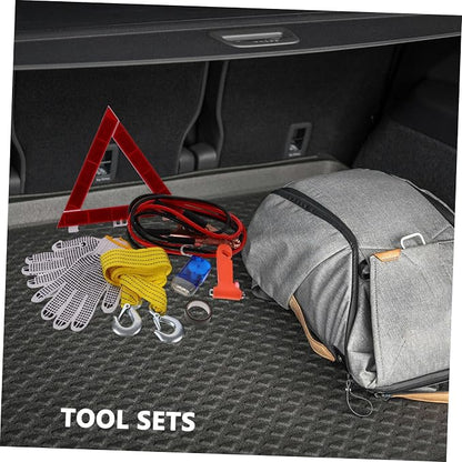 Mikinona 1set Vehicle Tool Kit Multi-Function Automotive Kit for Roadside Assistance Flashlight Tire Pressure Gauge and First Aid Essentials for Cars and Trucks