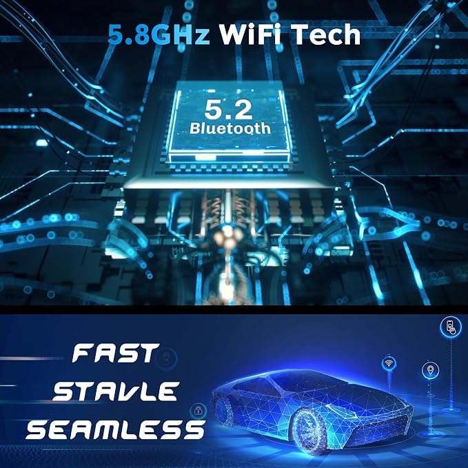 MMB Wireless Android Auto Adapter, 5.8GHZ WiFi, 5.3 Bluetooth, 3-5s Auto Connect, USB-C/USB-A/,Stable Control & No Delay, Compatible with Android 10+ Supports Car Original Control