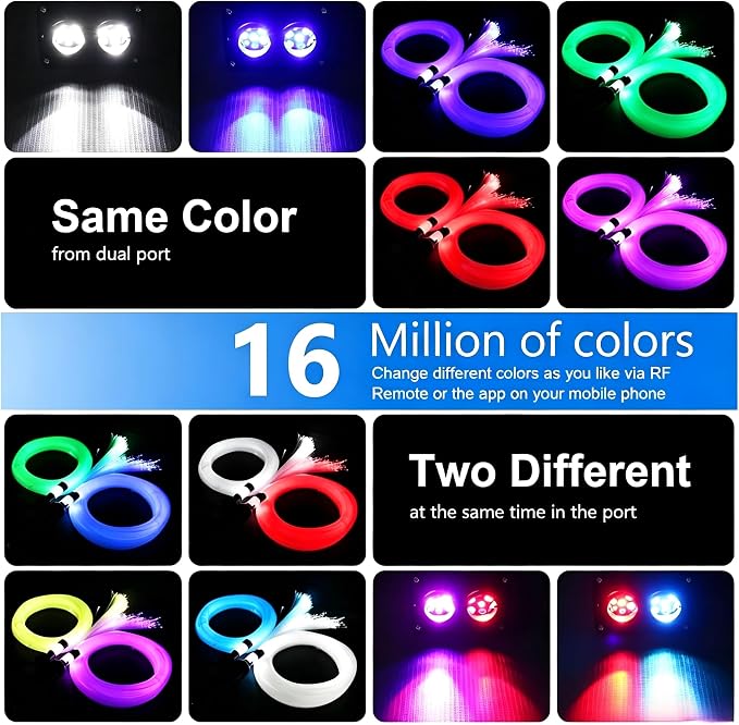 Twinkle Starlight Headliner Light:1100pcs 13.1ft Star Lights for Suvs | 32W,Dual Color Motor, RGBW Changing Color, APP/Remote Control,Voice/Sound Activated,for home theater SUVs Truck