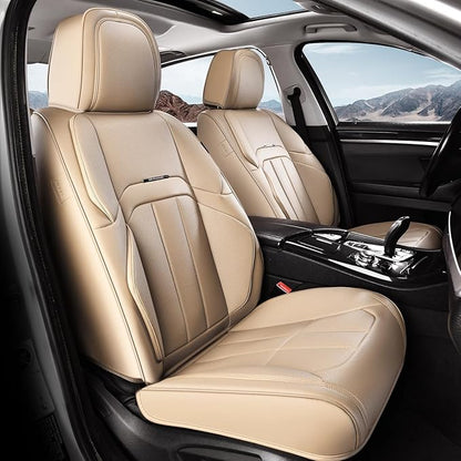 Coverado Car Seat Cover, Cover for Cars Full Seat, Premium Leather, Universal Fit Waterproof Seat Protectors, Car Seat Cushion Non-Slip for Most Cars