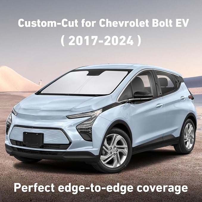 EcoNour Windshield Sunshade Compatible for Chevrolet Bolt EV Hatchback 2017-2022 2023 2024, (Not for Chevy Bolt EUV) Sun Visor for Front Window Sun Shade Cover, UV Protector, Car Accessories
