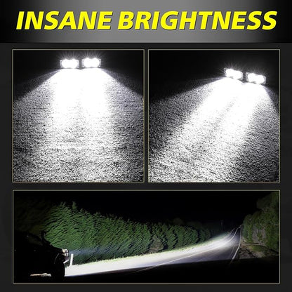 LED Pods, AKD Part 3 Inch CREE LED Off Road Driving Lights 40W Spot Small LED Pods Lights Ditch Lights Head Light 2 Packs for Truck Motorcycle UTV ATV SUV Surron